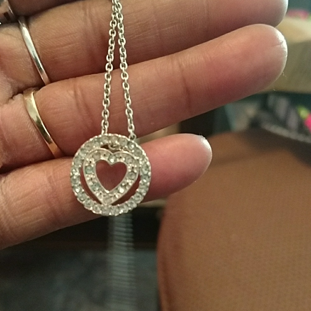 Heart silver necklace